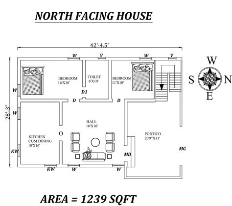 425x283 Amazing North Facing 2bhk House Plan As Per Vastu Shastra
