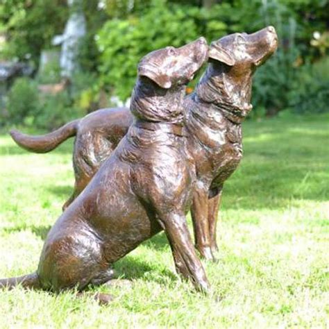 Custom Made Bronze Dog Statue Life Size Black Lab Outdoor Lawn