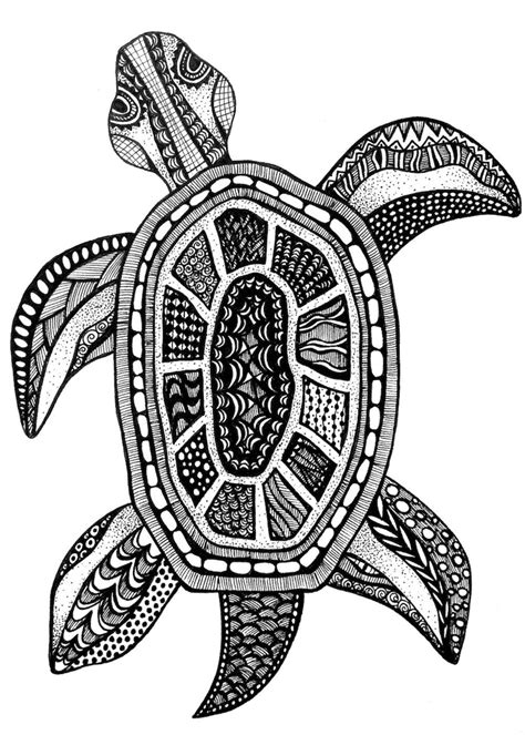 Turtle Print Zentangle Turtle Drawing Art Prints Black And Etsy