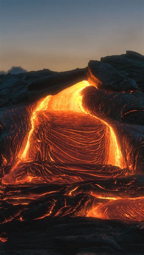 Download Wallpaper 2160x3840 Volcano Lava Fiery Melting Samsung