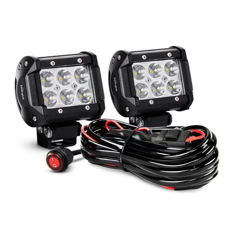 Nilight Led Light Bar 2pcs 18w Spot Off Road Lights With 16awg Wiring