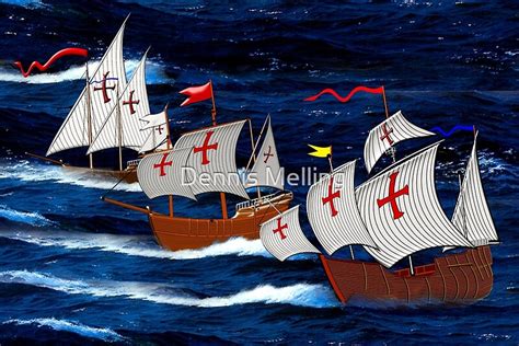 Nina Pinta And Santa Maria Christopher Columbus Ships 1492 By