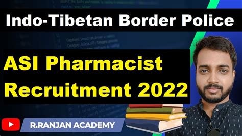 Itbp Assistant Sub Inspector Asi Pharmacist Recruitment Youtube