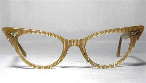 vintage 50s cat eye eyeglass frames peach stripe etsy retro eyeglasses vintage eyewear