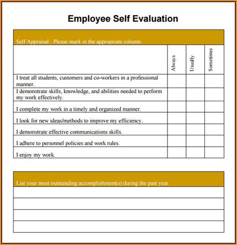 Blank Employee Evaluation Forms