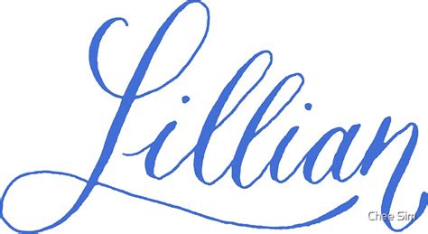 Lillian Modern Calligraphy Name Design Stickers By Chee Sim Redbubble