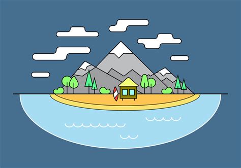 Surf Shack Mountain Vector Illustration 121306 Vector Art At Vecteezy