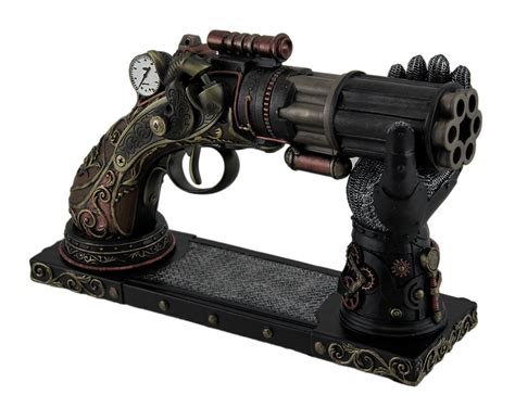 Buy 6 Barrel Decorative Steampunk Pistol Statue Wgauntlet Display