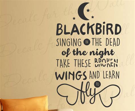 Blackbird Singing Beatles Song Lyrics I Am Sam Decal Vinyl