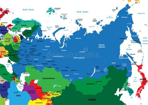 Carte Politique De La Russie Illustration De Vecteur Illustration Du