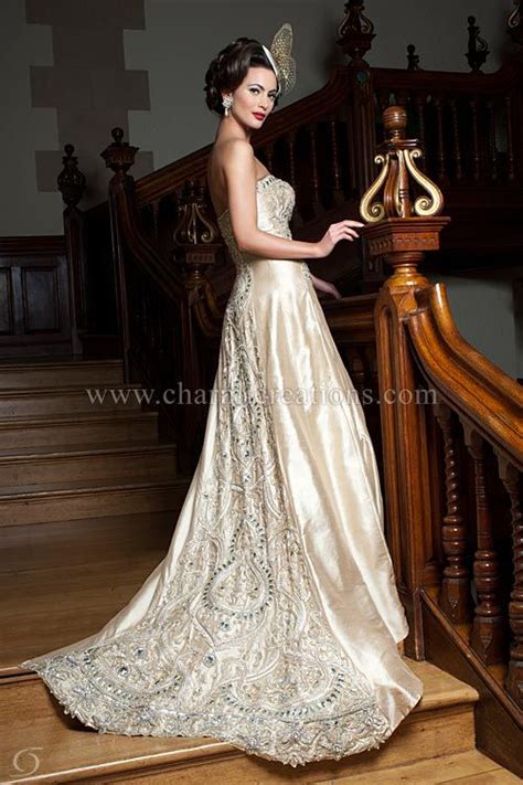 See more ideas about asian wedding, wedding, asian bridal wear. Wedding Gowns - Light champagne gold gown with exquisite ...