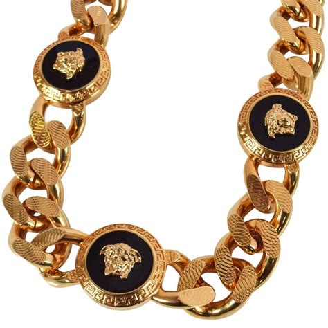 Versace Mens Gold Chain Only Necklaces New Versace 24k Gold Plated