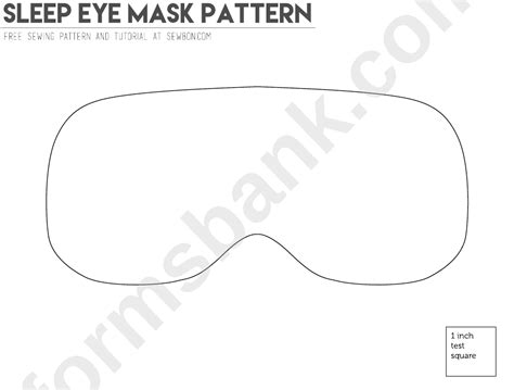 sleep eye mask pattern template printable