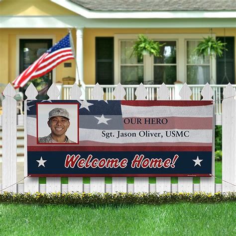 8914 Military Proud Personalized Photo Banner Welcome Home Banners