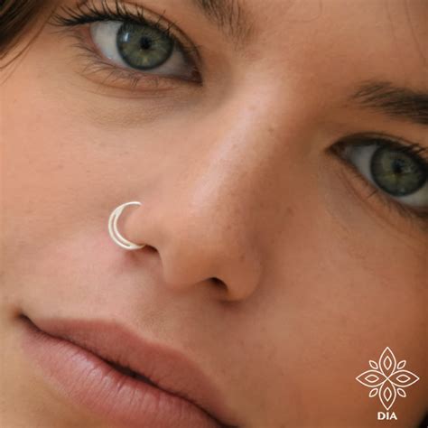 moon nose ring hoop boho nose ring septum ring cartilage etsy