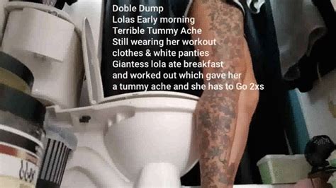 Doble Dump Lolas Early Morning Terrible Tummy Ache Still Wearing Her Workout Clothes White