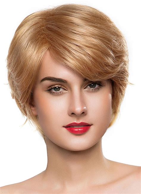 Yes, the blonde is not exactly canon, yet can obviously be identified as jean and just makes a much more realistic effect. Capless Short Blonde Wavy Remy Human Hair Wig, Human Hair ...