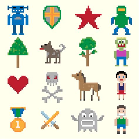 32x32 Pixel Art Video Game Characters