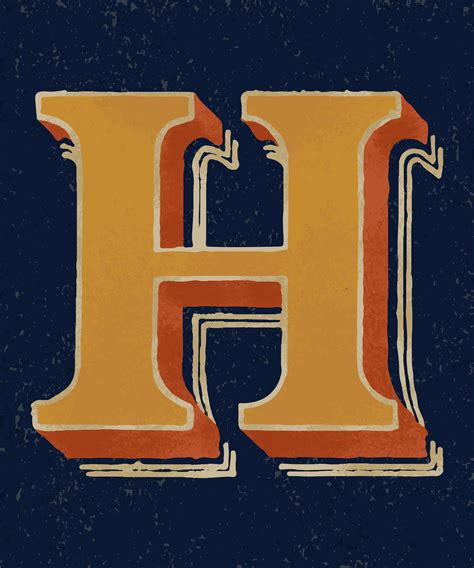 Capital Letter H Vintage Typography Style Download Free Vectors