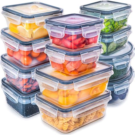 Download Fullstar (12 Pack) Food Storage Containers with Lids - Black Plastic Food Containers with Lids ...