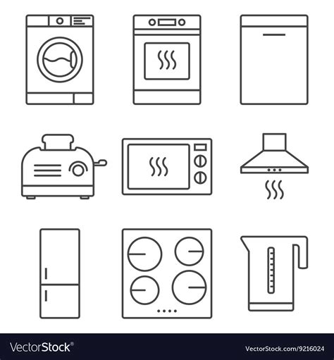 Are you searching for kitchen appliances png images or vector? Kitchen appliance icons Royalty Free Vector Image