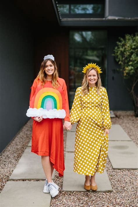 The Easiest Diy Halloween Costume For Friends A Rainbow And The Sun