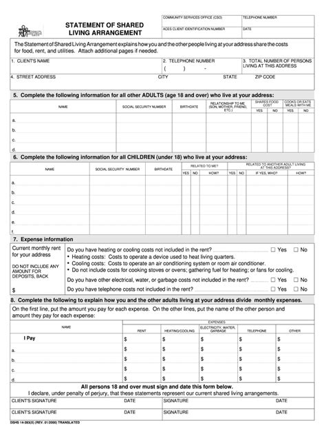 Living Arrangement 2000 2024 Form Fill Out And Sign Printable Pdf