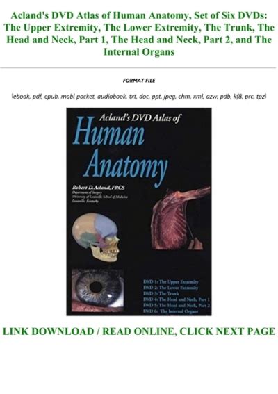 Download Pdf Aclands Dvd Atlas Of Human Anatomy Set Of Six Dvds