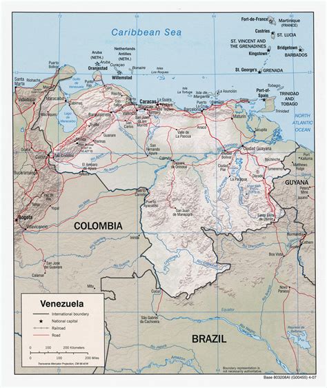 Grande Detallado Mapa Político De Venezuela Con Relieve Carreteras Y