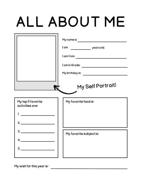 Free And Printable All About Me Worksheet Templates Canva Free Printable