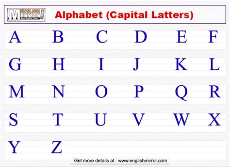 English Alphabet Capital And Small Letters English Mirror