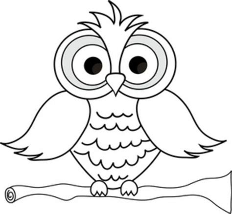 Cute Owl On Tree Clipart Black And White Clipground