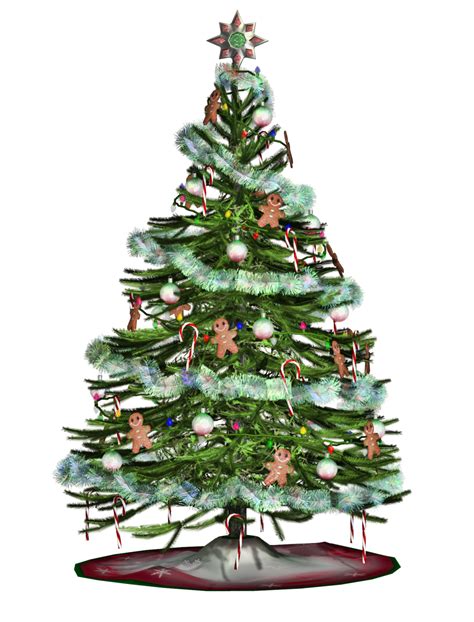 Decorated Christmas Tree Snow Png Png Play