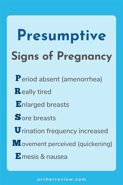 Nursing Mnemonic Presumptive Signs Of Pregnancy Pregnancy Signs
