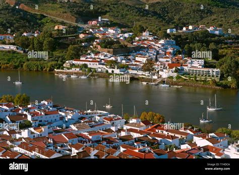 Panoramic View With Guadiana River Spanish Portuguese Border Sanlucar