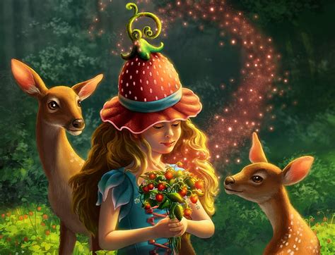 Strawberry Witch Fantasy Caprioara Laura Diehl Strawberry Girl