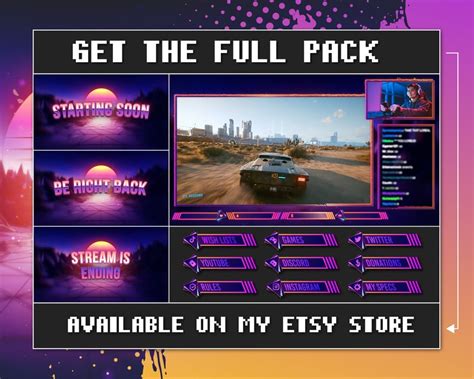 Twitch Vaporwave Panels Twitch Streaming Etsy