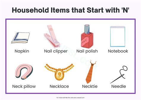 Household Items That Start With N Things That Start With N