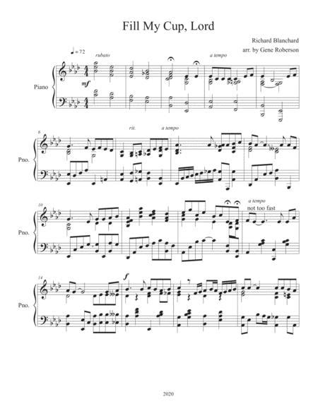 Fill My Cup Lord Piano Solo Advanced By Blanchard Digital Sheet Music For Score Download