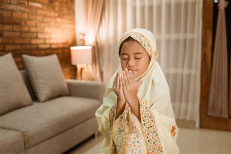 Muslim Child Pray To God Stock Photo Image Of Cute 182141292