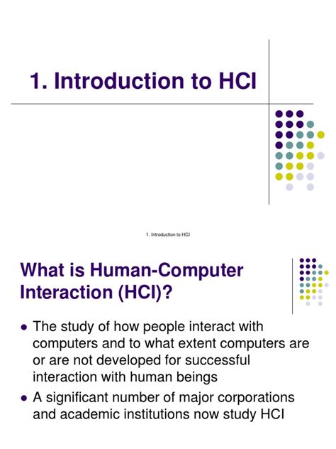 1 Introduction Hci Humancomputer Interaction Usability