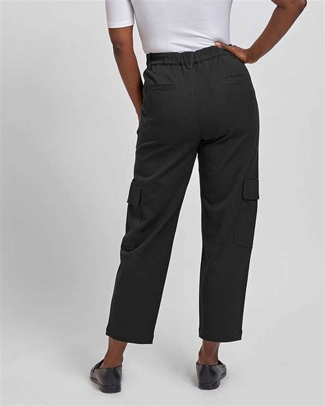 Karlee Stretch Cotton Twill Cargo Pants Black Universal Standard