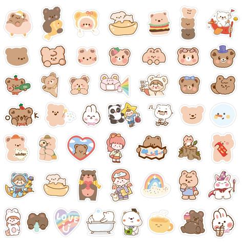 Buy Cute Korean Bear Stickers Ts For Girls Kids And Teens 100pcs