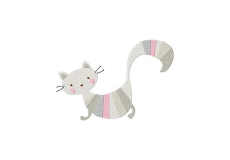 Striped Cat Machine Embroidery Design For Gold Members Daily Embroidery
