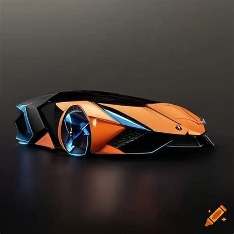 Lamborghini Vision Concept 2050 In Black And Titanium Color With Orange