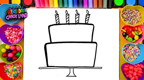 Happy birthday drawing cake birthday birthday cake happy cake drawing happy cake birthday drawing happy drawing celebration card decoration background balloon candle vector food party. Learn to Draw and Color for Kids Birthday Cake Coloring ...