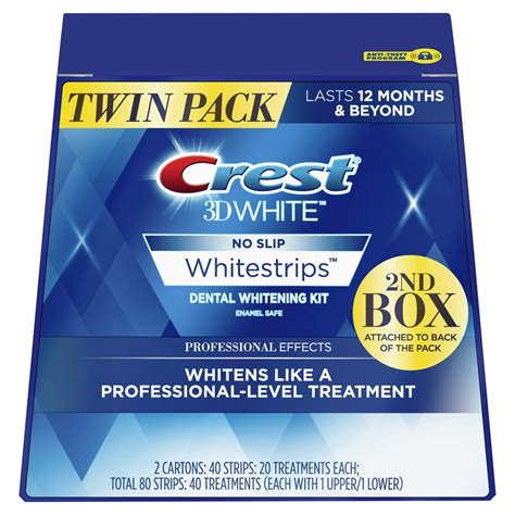 Crest 3d White Professional Effects Whitening Teeth Strips Kit 40 Treatments 2 Pack Walmart