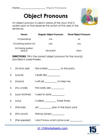 Object Pronouns Worksheets 15