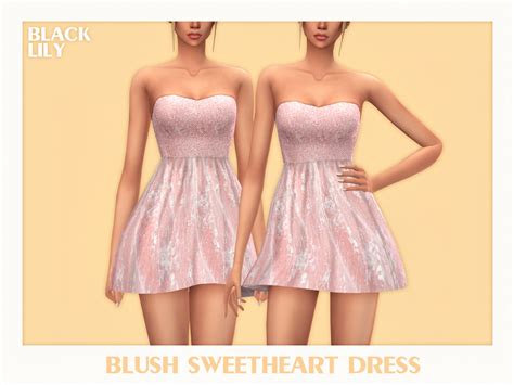 Blush Sweetheart Dress By Black Lily At Tsr Sims 4 Updates
