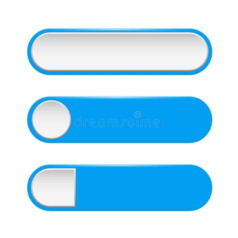 Blue Menu Buttons 3d Oval Web Icons Stock Vector Illustration Of